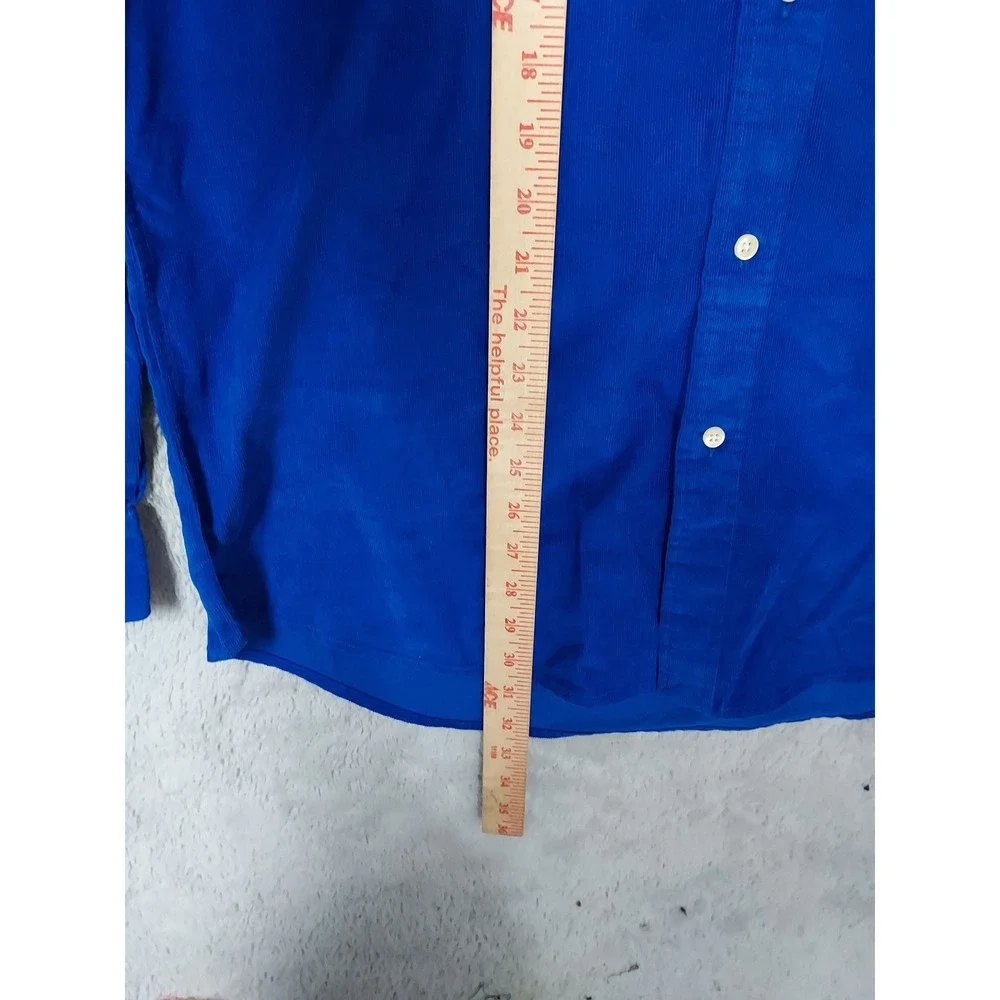 NEW Polo Ralph Lauren Corduroy Shirt Men Large Classic Fit Button Down Blue NWT